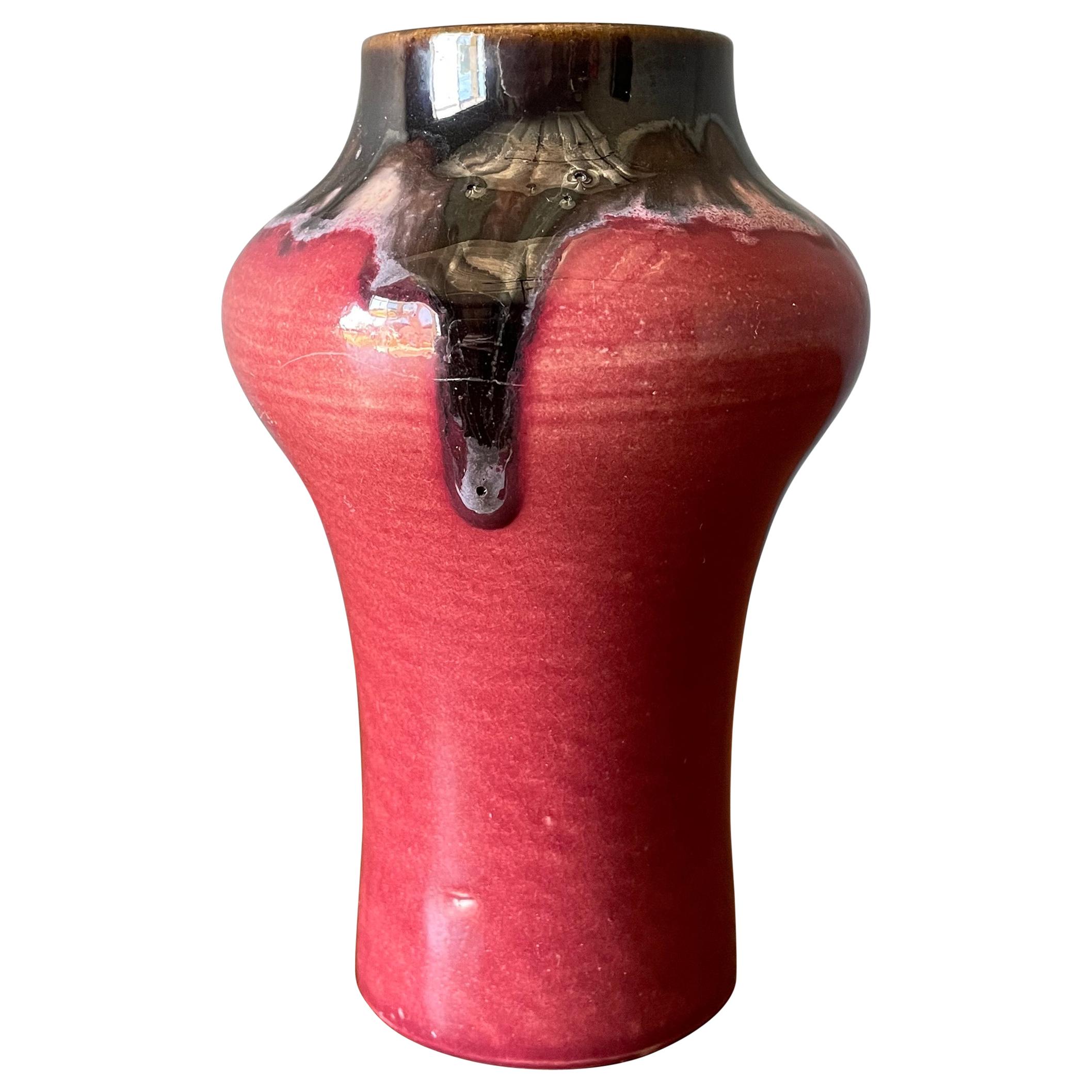 MidCentury Modern German Drip Glaze Vase at 1stDibs