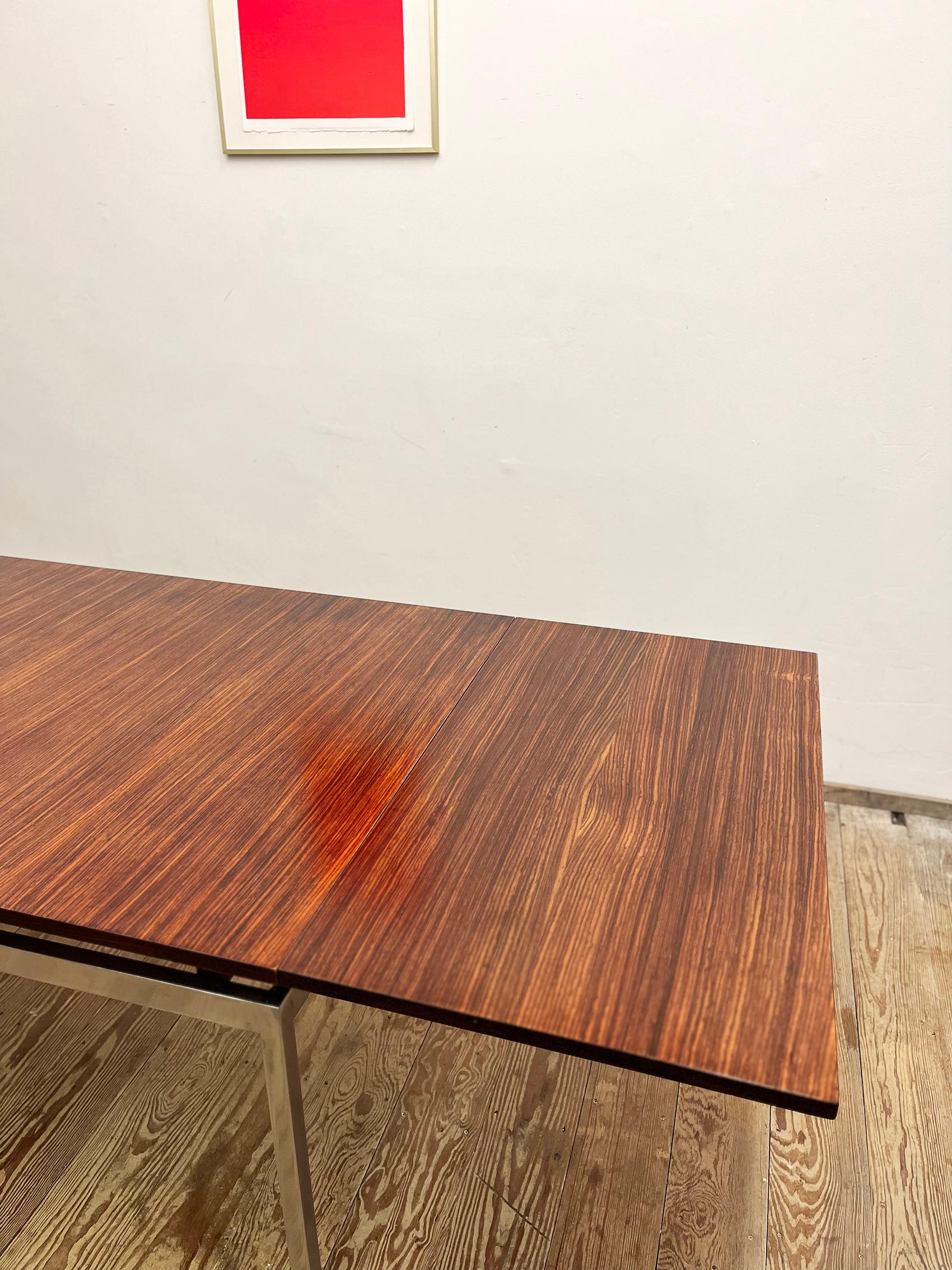 Mid-Century Modern German Extendable Dining Table in Rosewood with Chrome Frame 11
