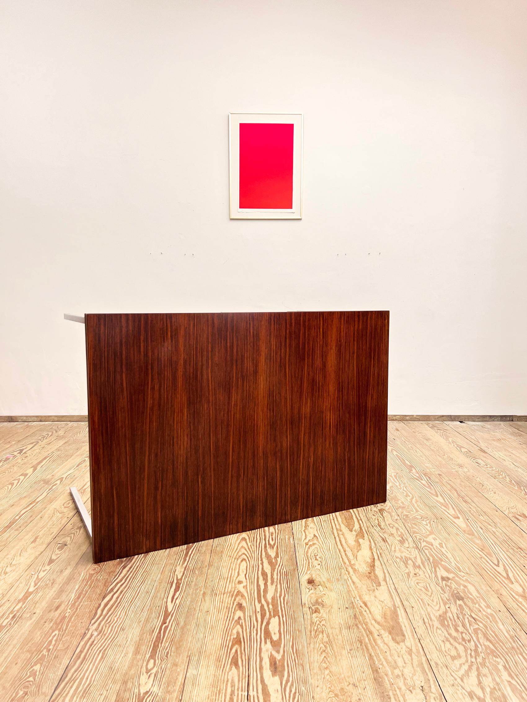 Mid-20th Century Mid-Century Modern German Extendable Dining Table in Rosewood with Chrome Frame