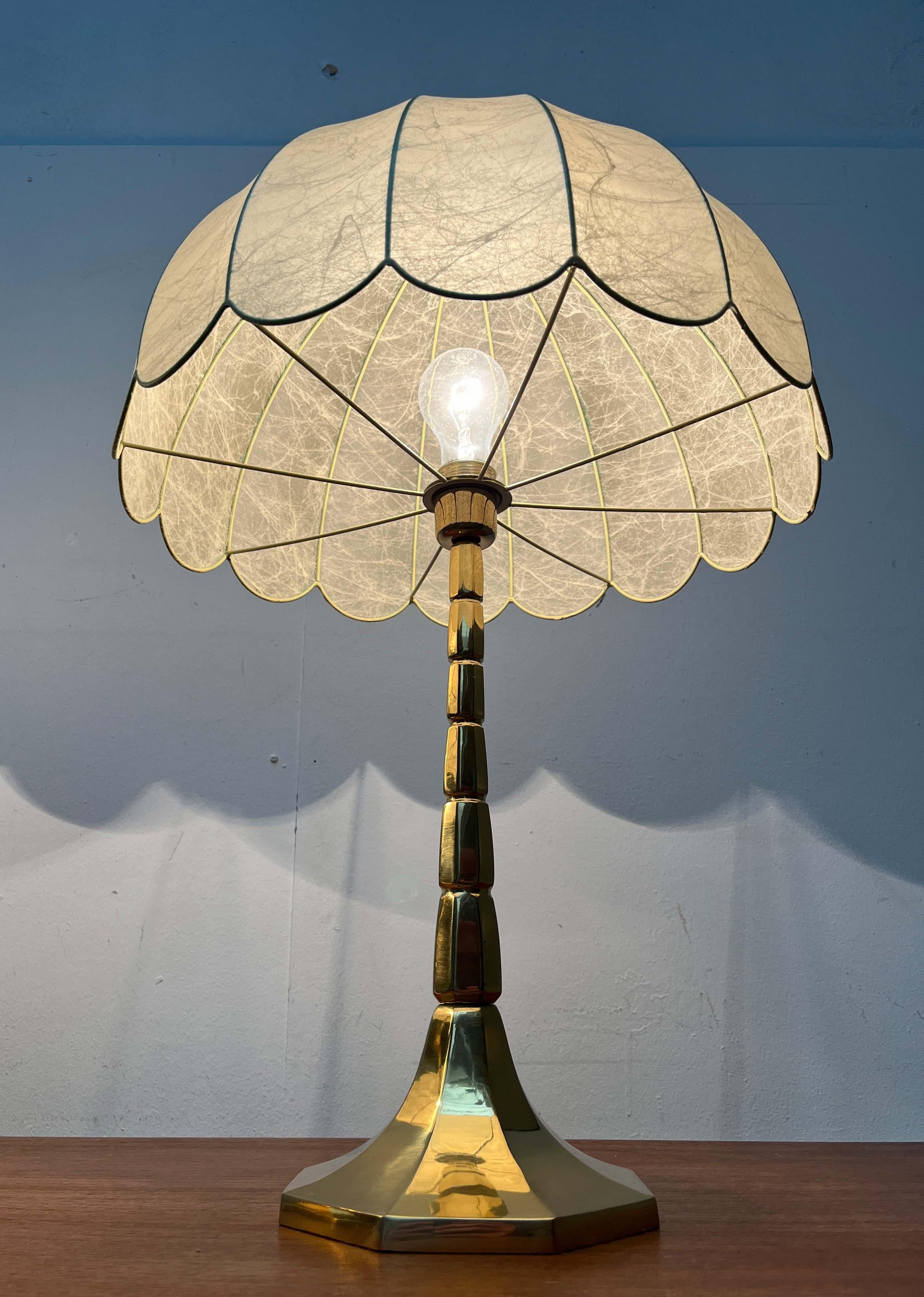 Mid-Century Modern Deutsch Hollywood Regency Stil Messing Tischlampen Goldkant im Angebot 7