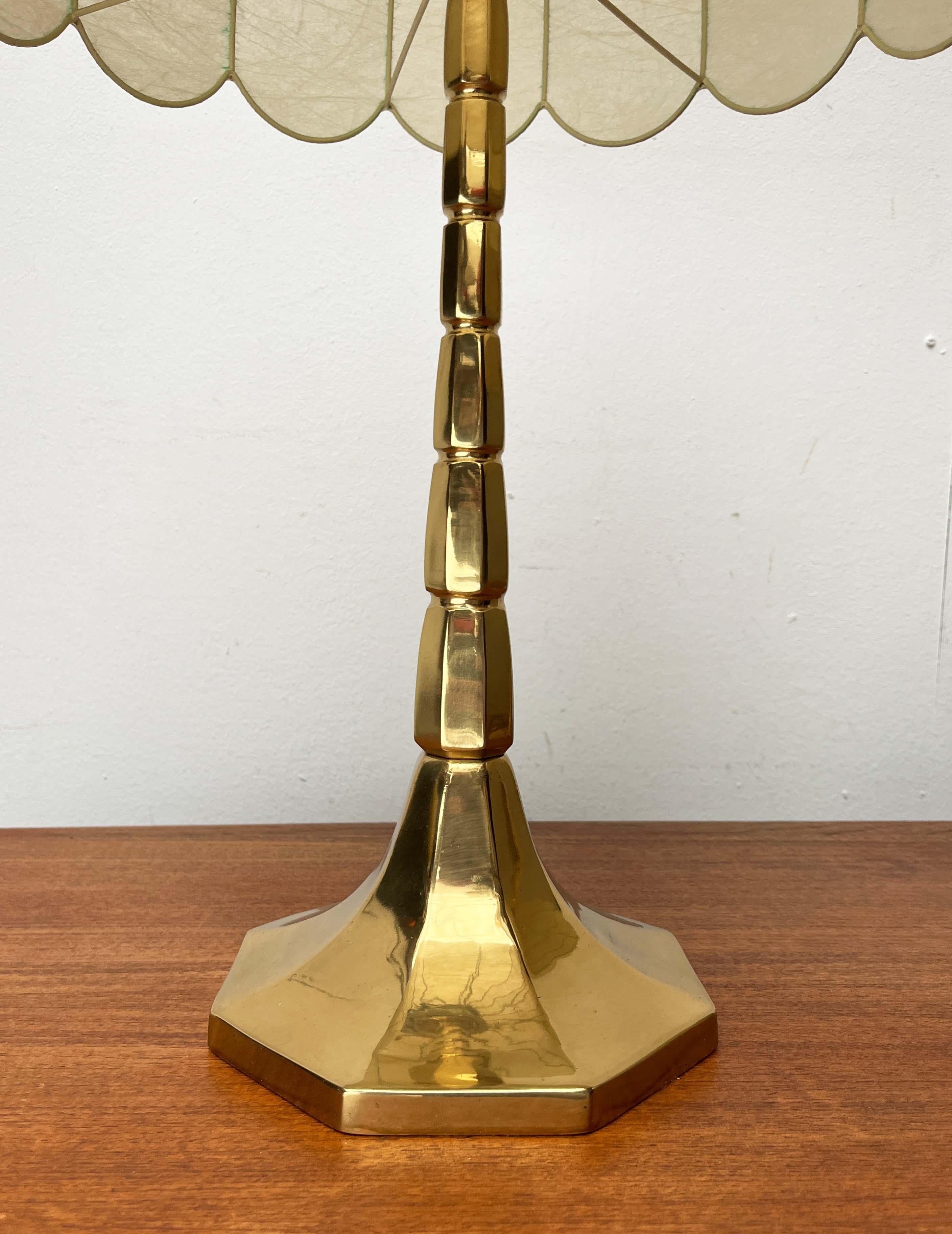 Mid-Century Modern Deutsch Hollywood Regency Stil Messing Tischlampen Goldkant im Angebot 10