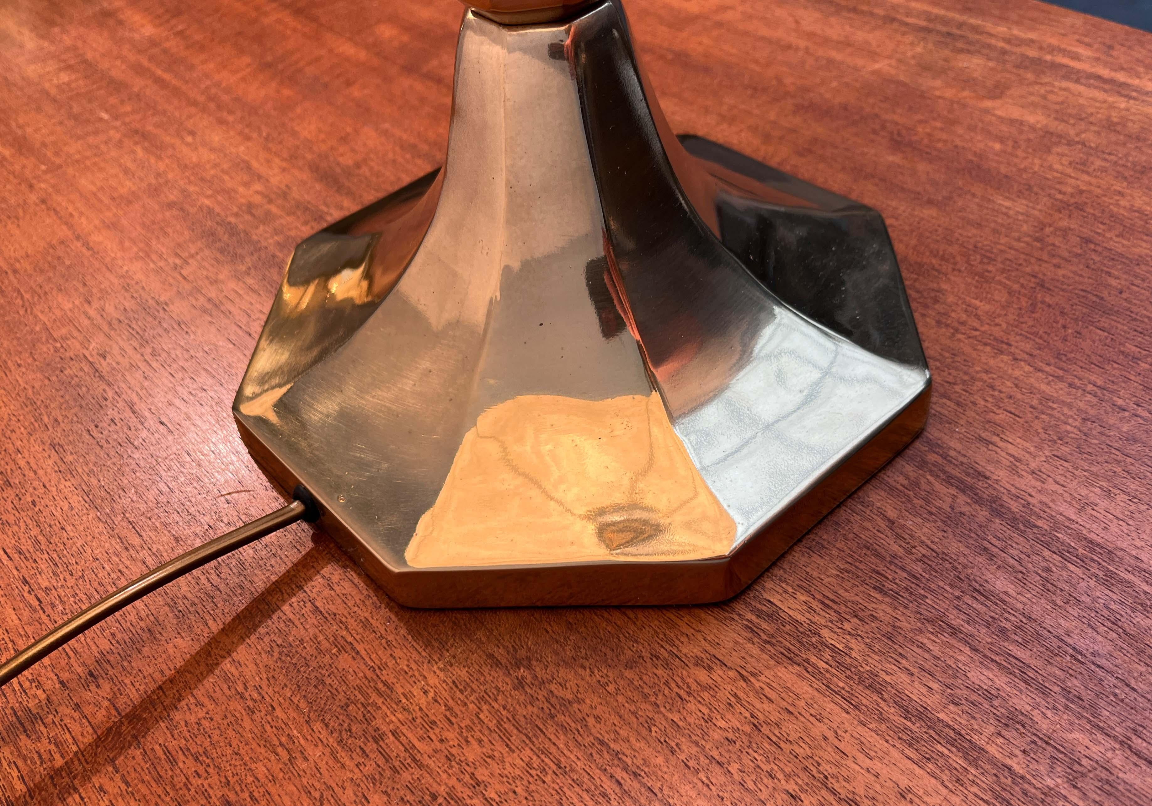 Mid-Century Modern Deutsch Hollywood Regency Stil Messing Tischlampen Goldkant im Angebot 12