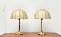Mid-Century Modern German Hollywood Regency Style Brass Table Lamps Goldkant