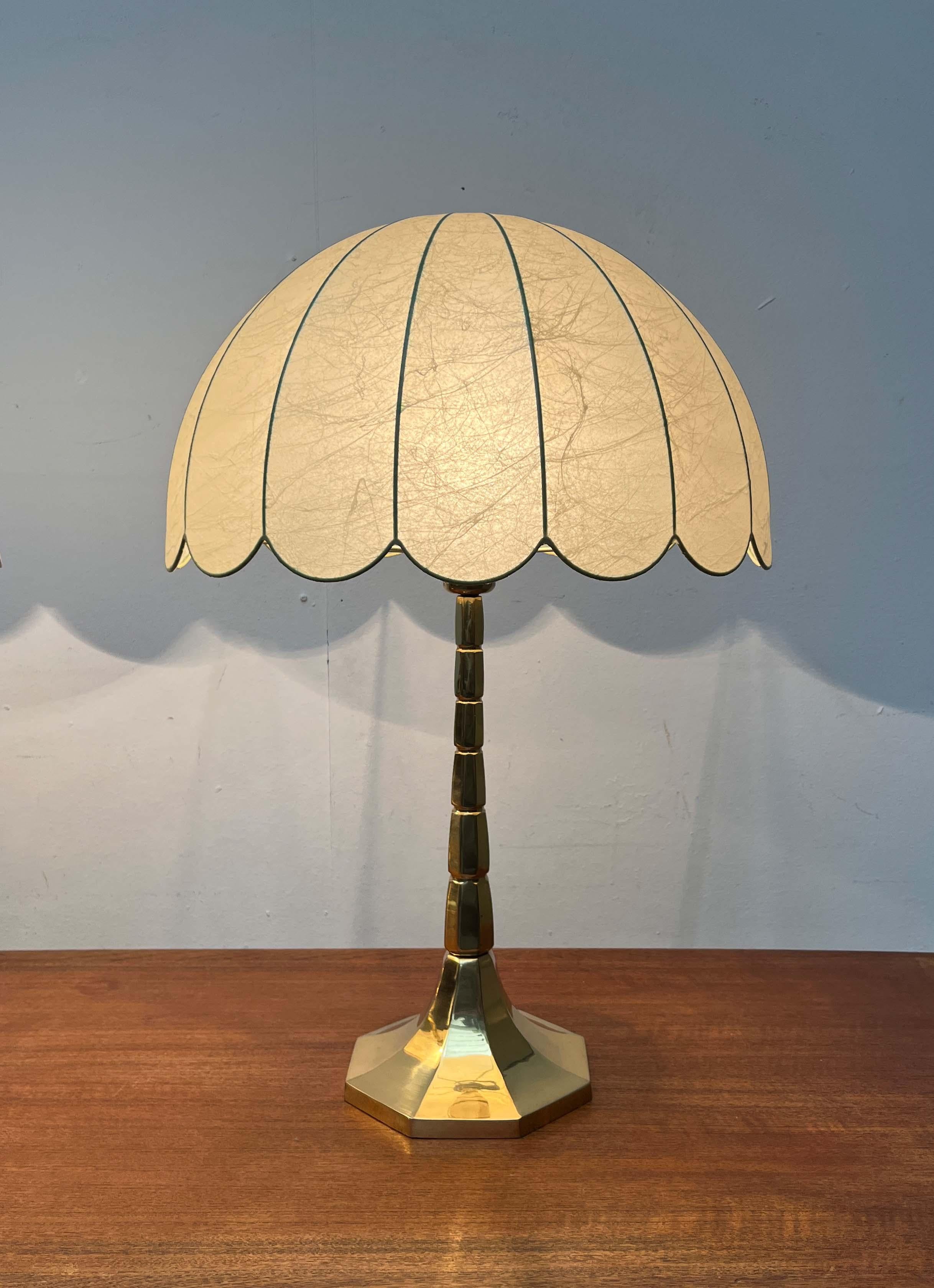 Mid-Century Modern Deutsch Hollywood Regency Stil Messing Tischlampen Goldkant (Ende des 20. Jahrhunderts) im Angebot