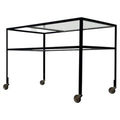 Chariot de bar minimaliste allemand moderne du milieu du siècle Herbert Hirch Hirche, années 1960