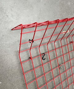 Mid-Century Modern German Minimalist Red String Coat Rack, 1960s