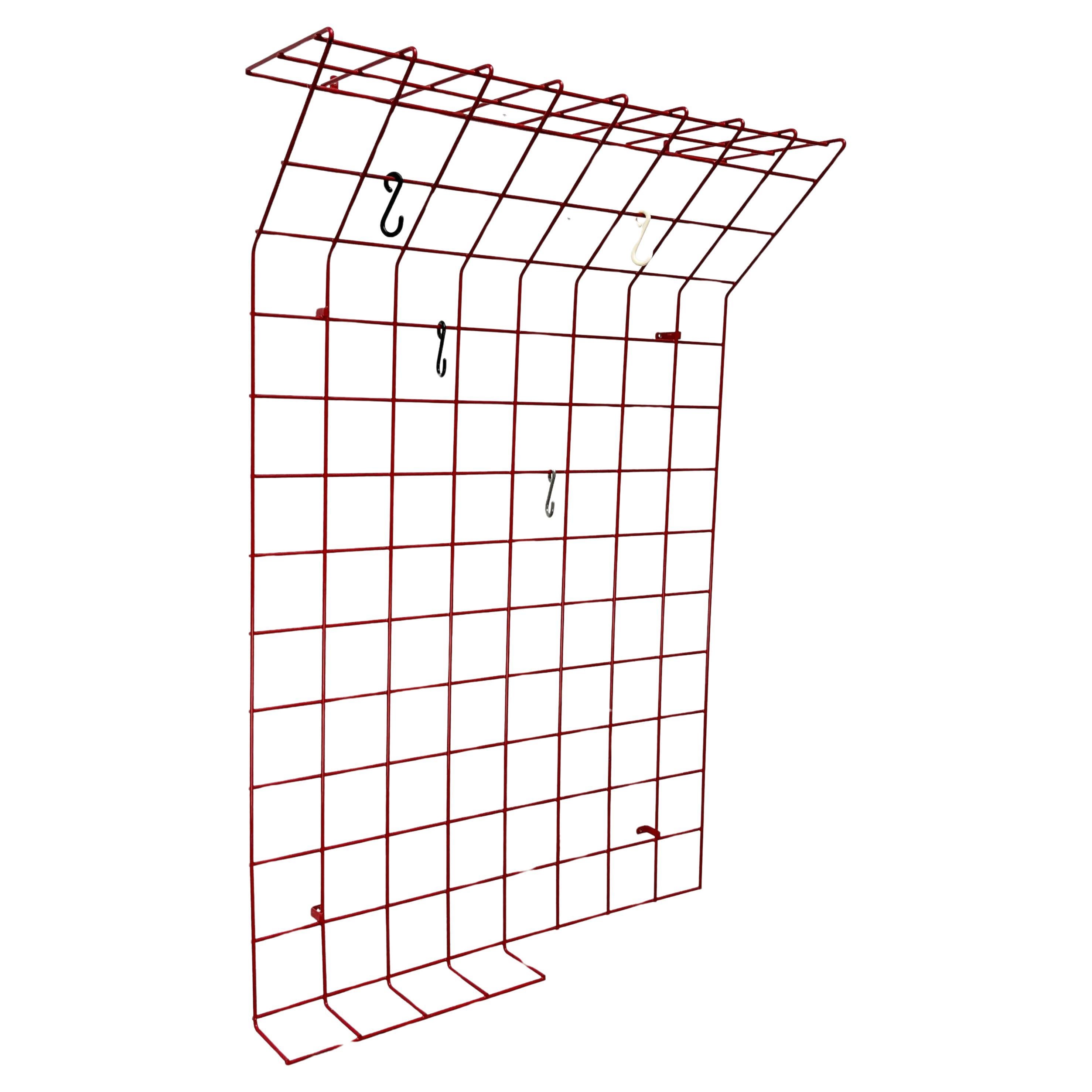 Mid-Century Modern German Minimalist Red String Coat Rack, 1960s