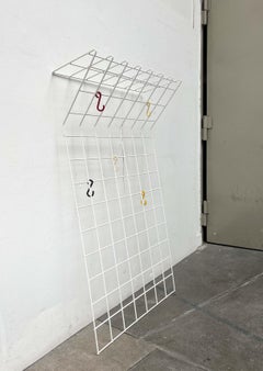 Mid-Century Modern German Minimalist White String Coat Rack, 1960s