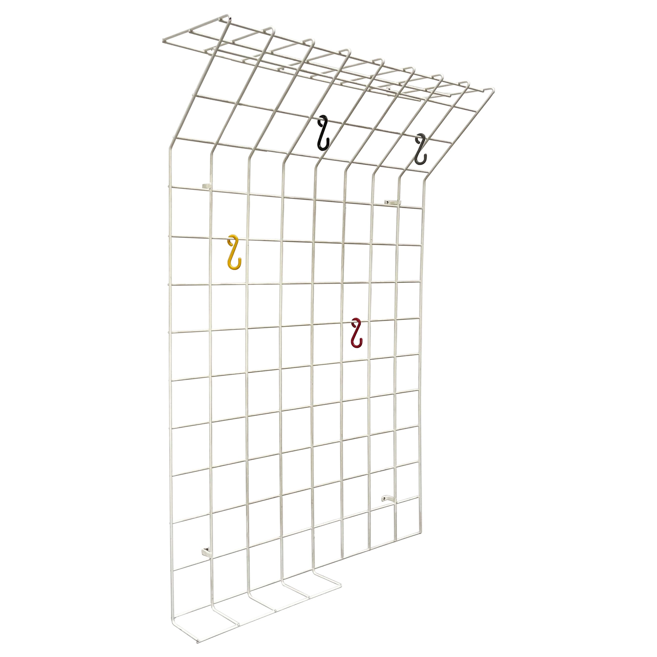 Perchero de cuerda blanco minimalista alemán de mediados de siglo, años 60