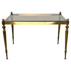 Tavolino neoclassico tedesco di metà secolo in ottone e vetro, anni '50