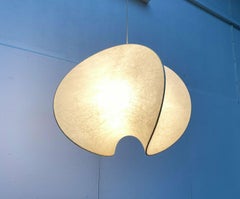 Mid-Century Modern German Orsa Cocoon Pendant Lamp Friedel Wauer Goldkant