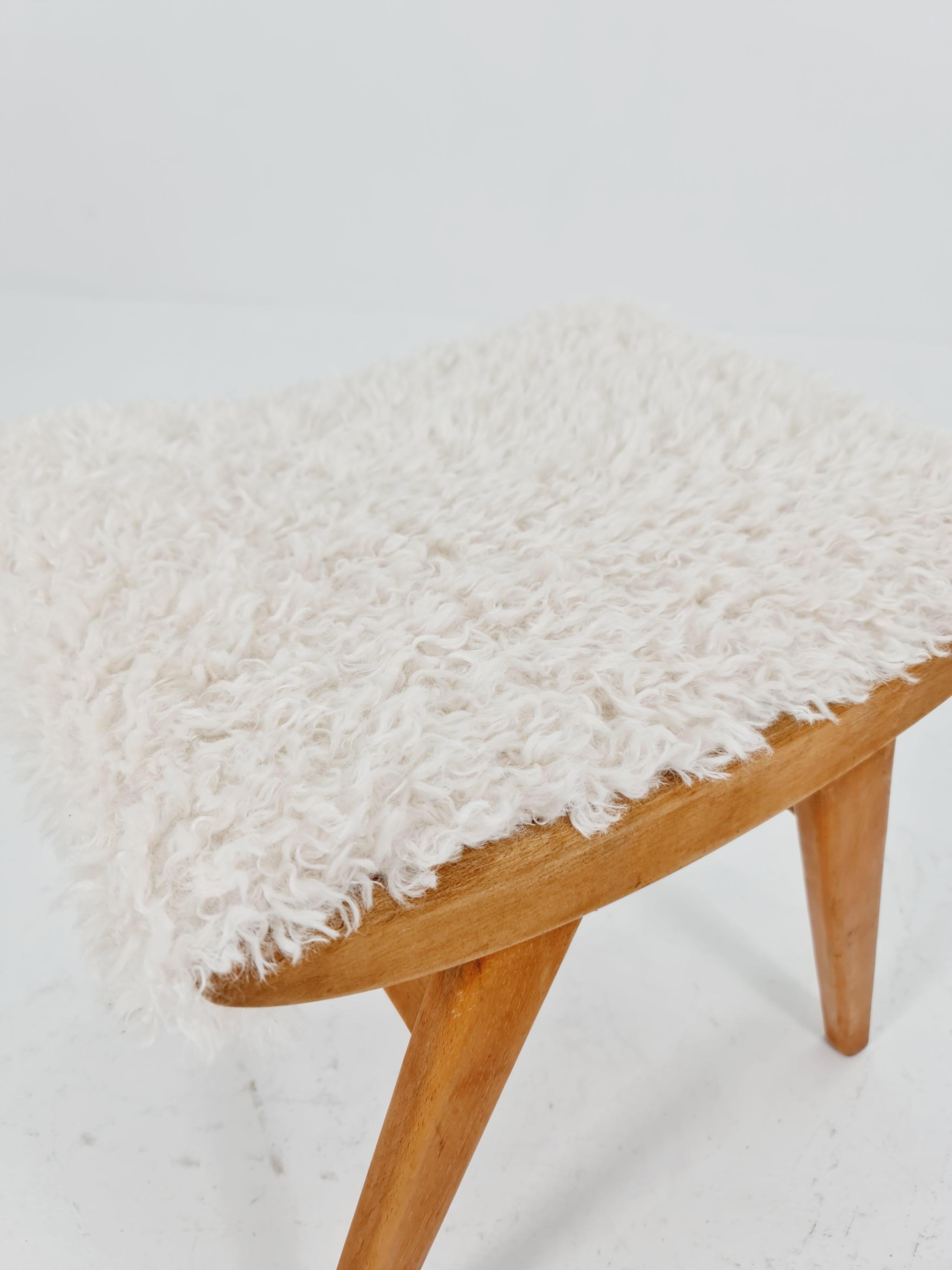 Mid century modern German ottoman/footstool  make up stool from the 50s In Good Condition In Gaggenau, DE