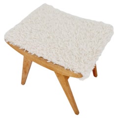 Mid century modern German ottoman/footstool  make up stool from the 50s