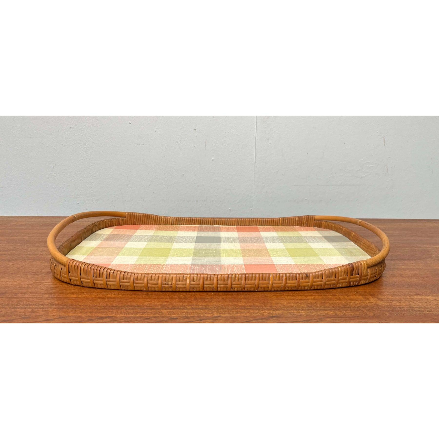 Mid-Century Modern German Rattan Tray, 1960s For Sale 5