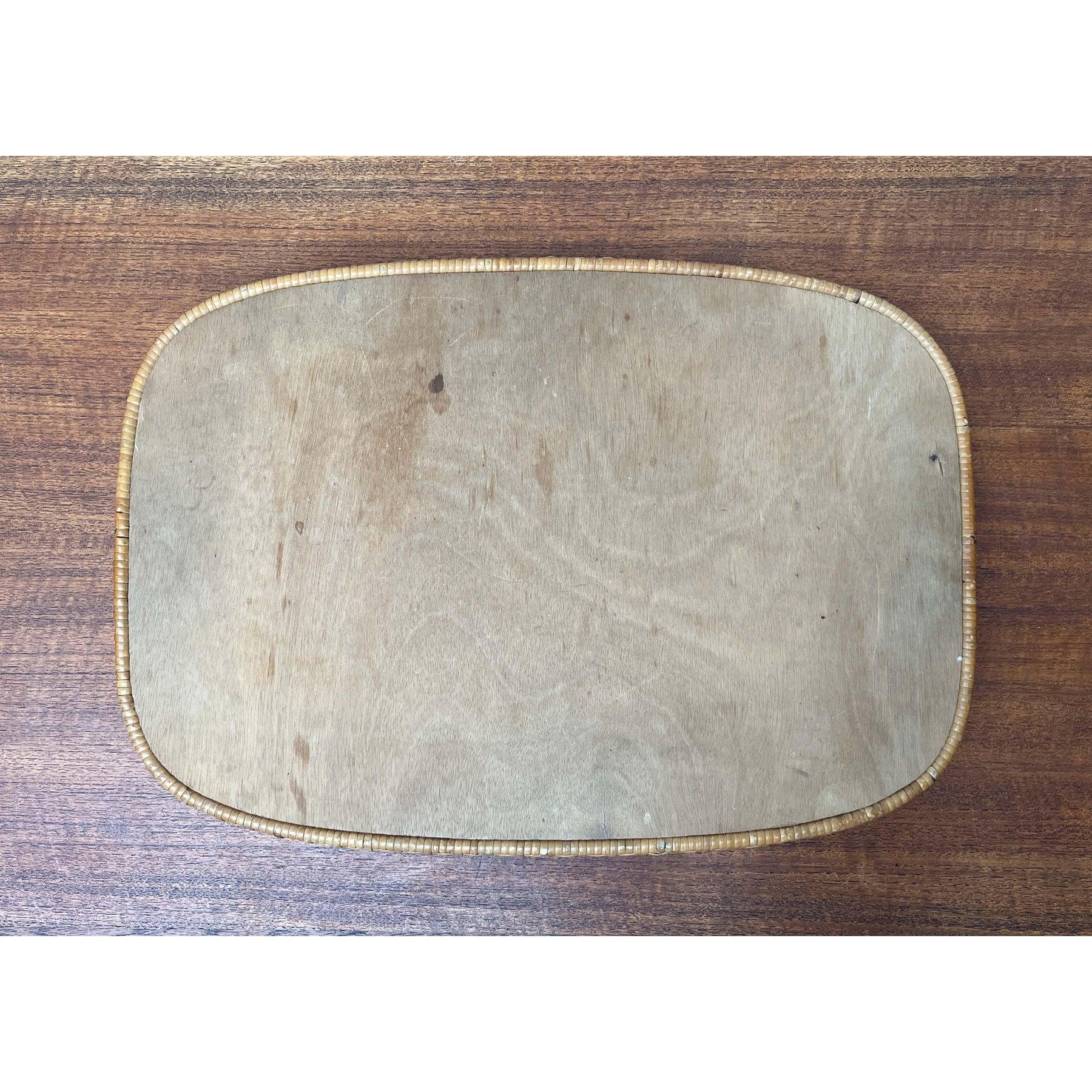 Mid-Century Modern German Rattan Tray, 1960s For Sale 8