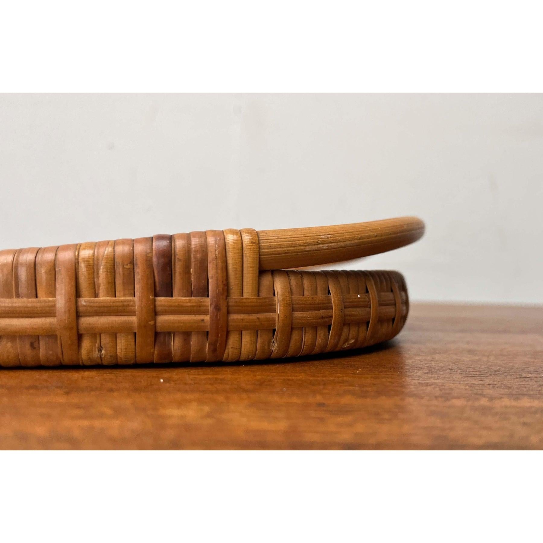 Mid-Century Modern German Rattan Tray, 1960s For Sale 9
