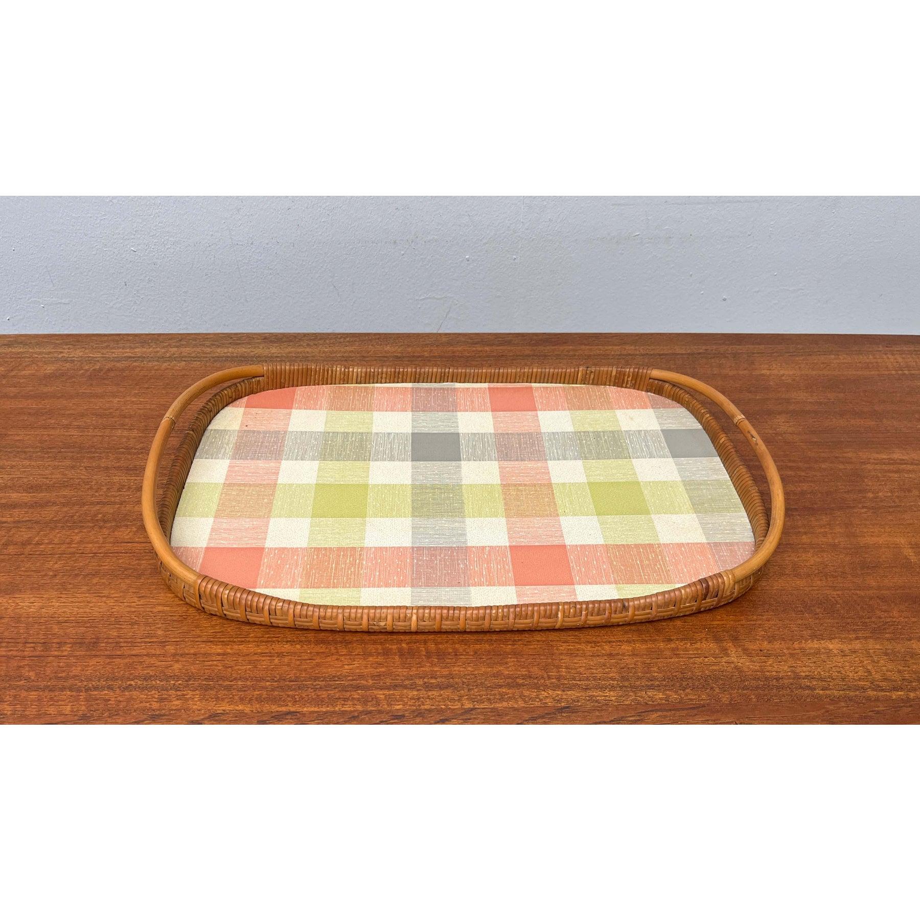 Mid-Century Modern German Rattan Tray, 1960s For Sale 11