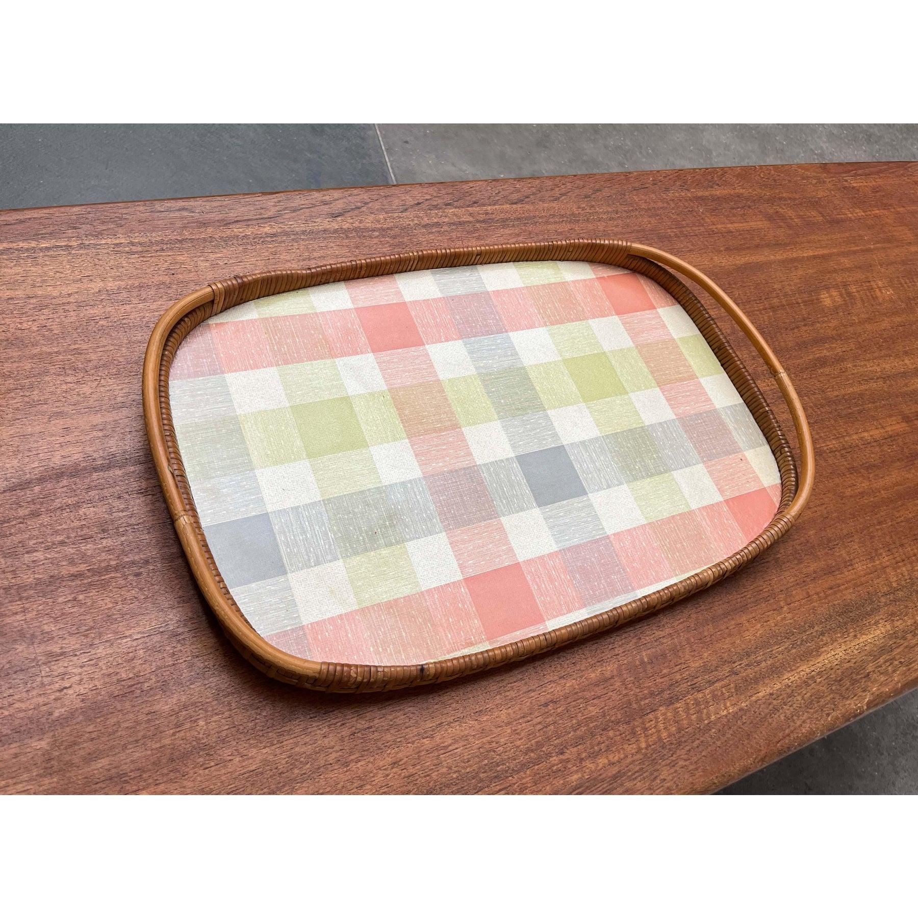 20th Century Mid-Century Modern German Rattan Tray, 1960s For Sale