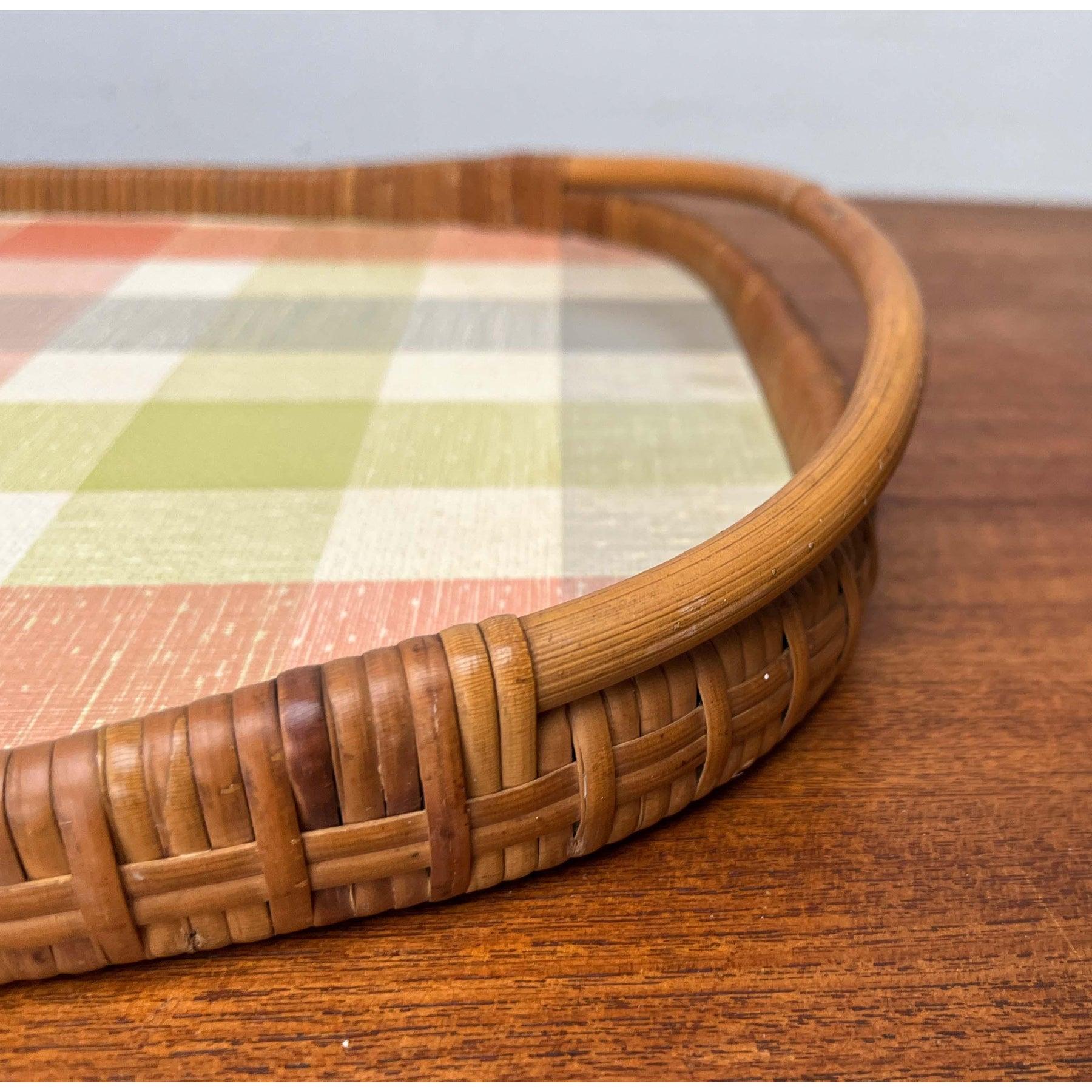 Mid-Century Modern German Rattan Tray, 1960s For Sale 4