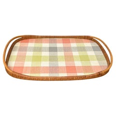 Vintage Mid-Century Modern German Rattan Tray, 1960s