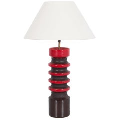 Mid-Century Modern German Ribbed Ceramic Table Lamp