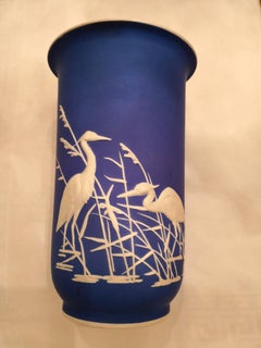 Mid-Century Modern German Rosenthal Porcelain Vase in Blue