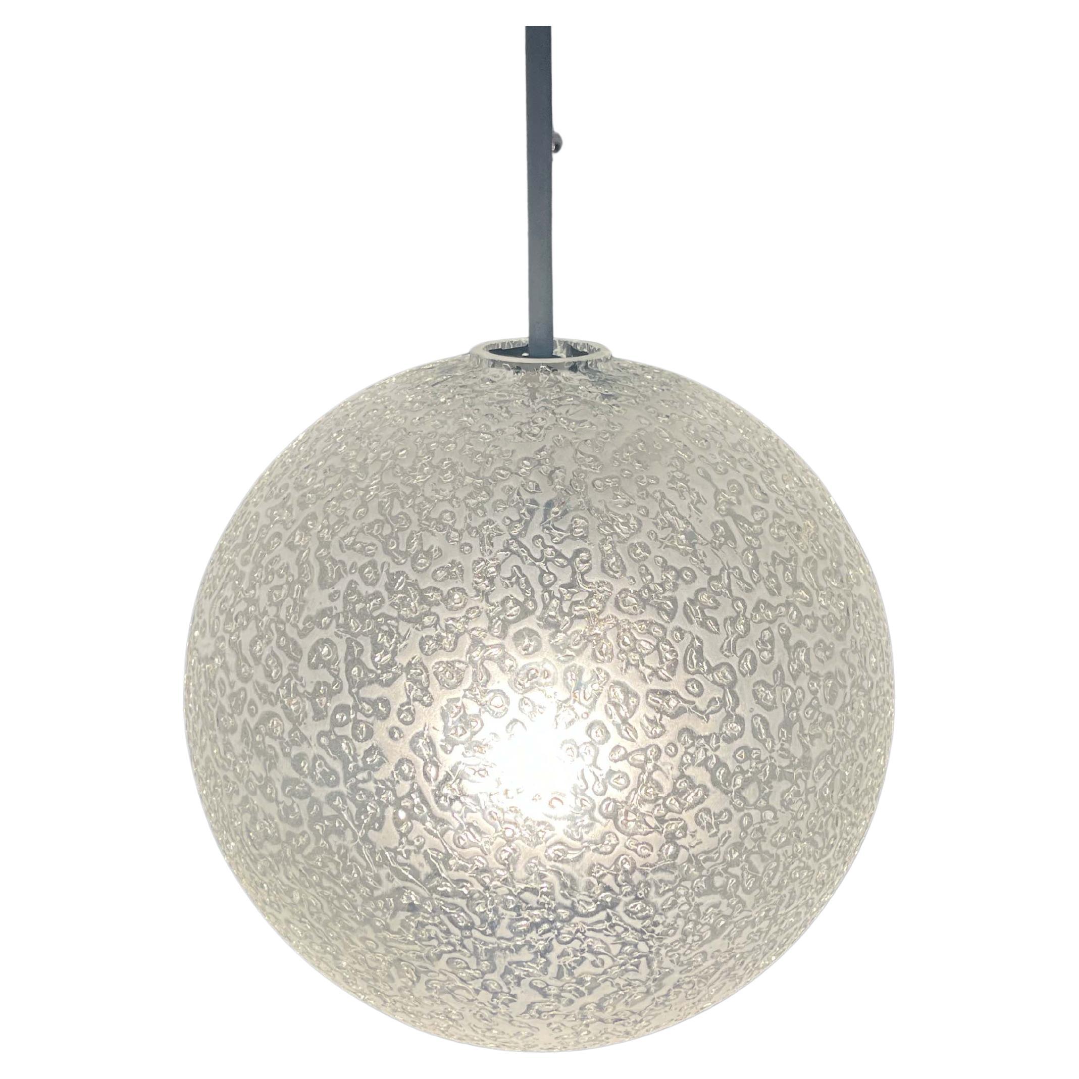 Mid-Century Modern German Space Age Glass Ball Pendant Lamp from Doria, 1960s