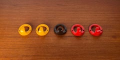 Mid-Century Modern German Space Age Metal Coat Hooks, 1960s, Set of 5