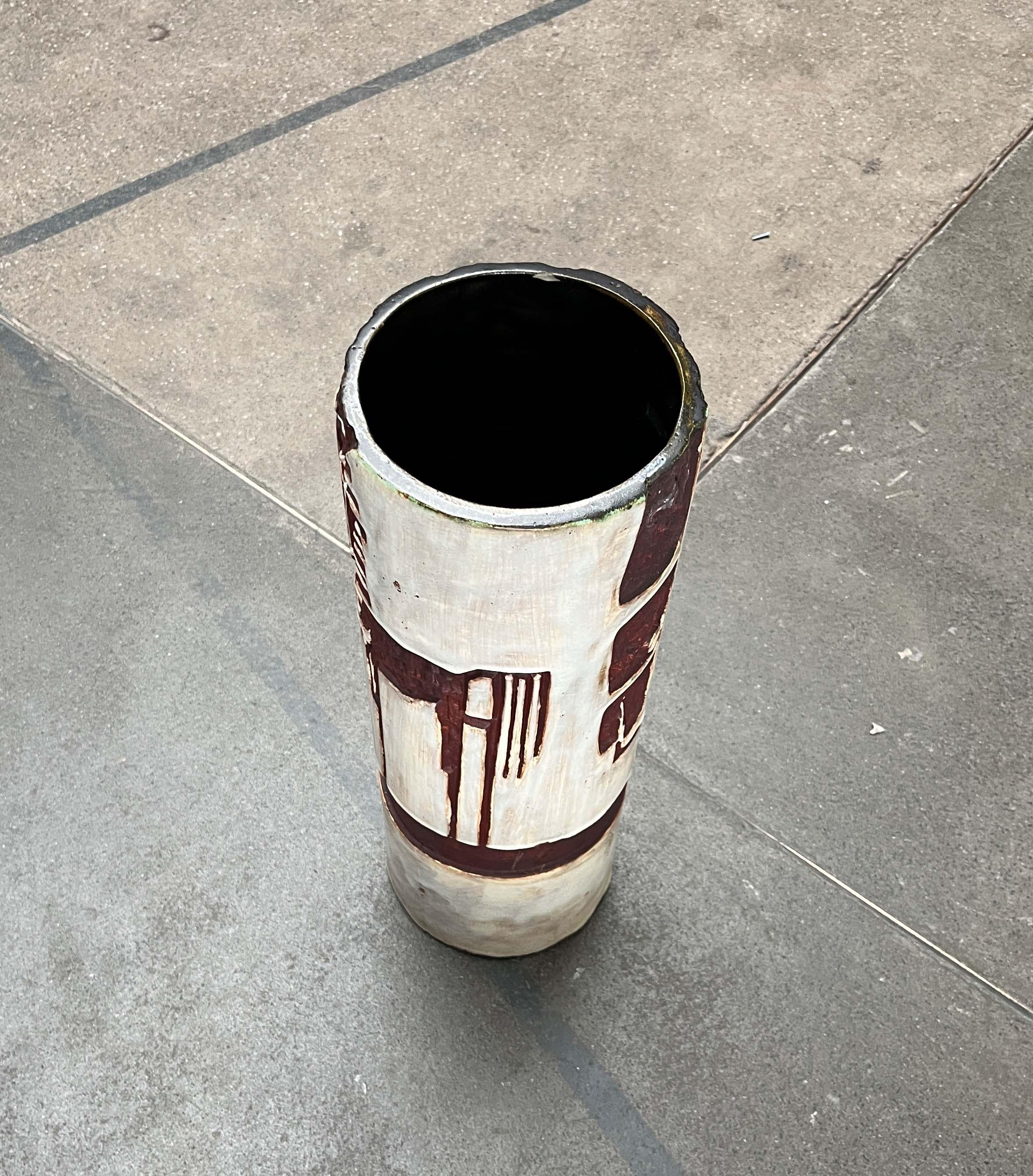 Mid-Century Modern German Studio Pottery Floor Vase Schäffenacker Keramik, 1960s In Fair Condition For Sale In Hamburg, DE