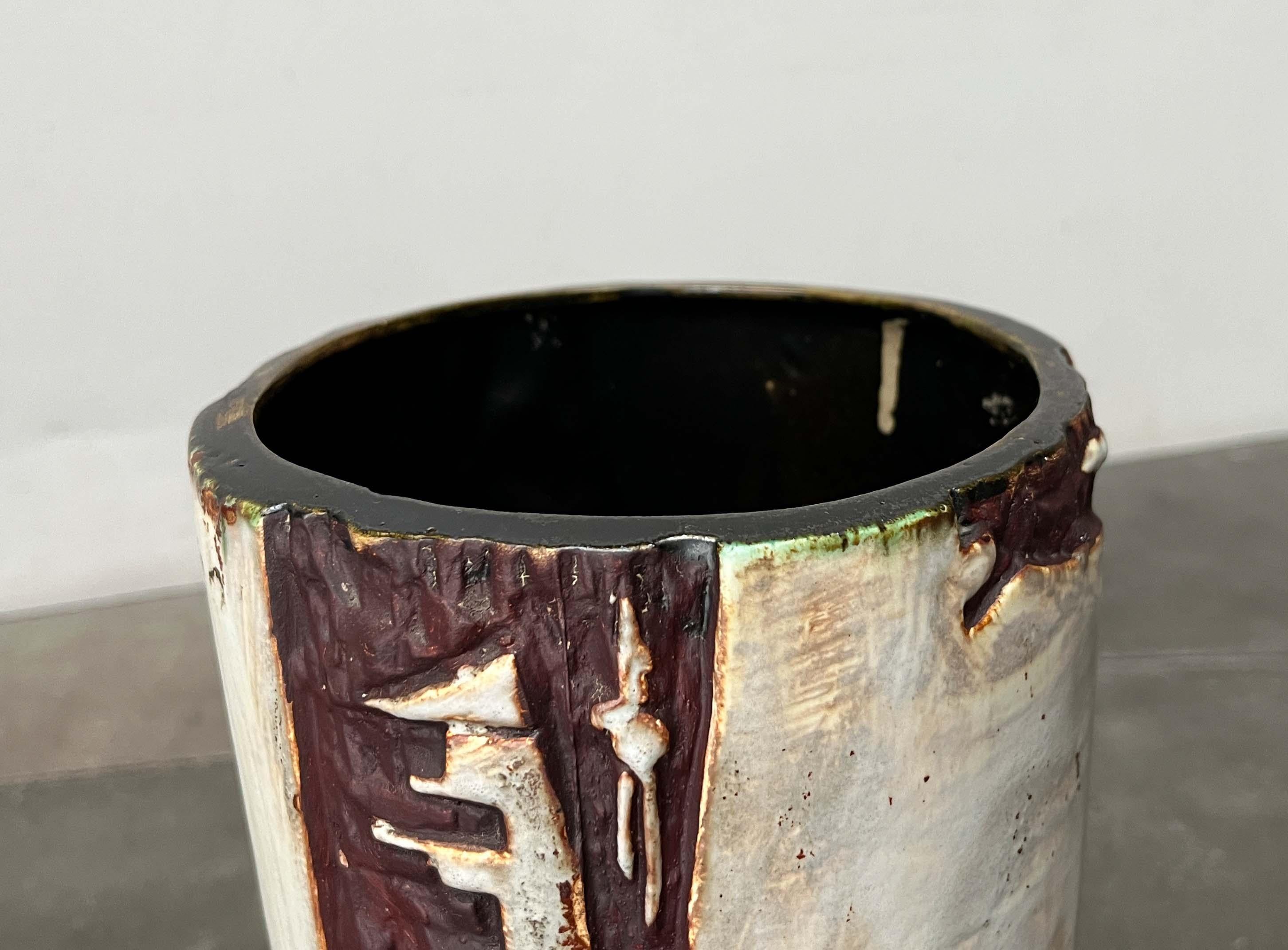 Ceramic Mid-Century Modern German Studio Pottery Floor Vase Schäffenacker Keramik, 1960s For Sale