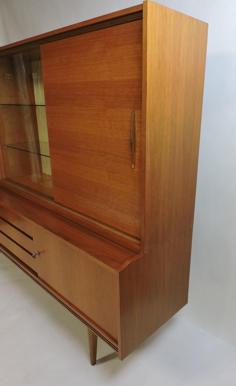 MidCentury Modern German Teak Credenza with Hutch Munker Modell Danish