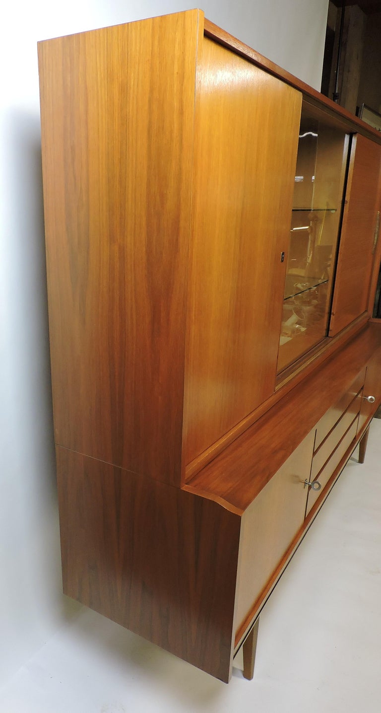 MidCentury Modern German Teak Credenza with Hutch Munker Modell Danish