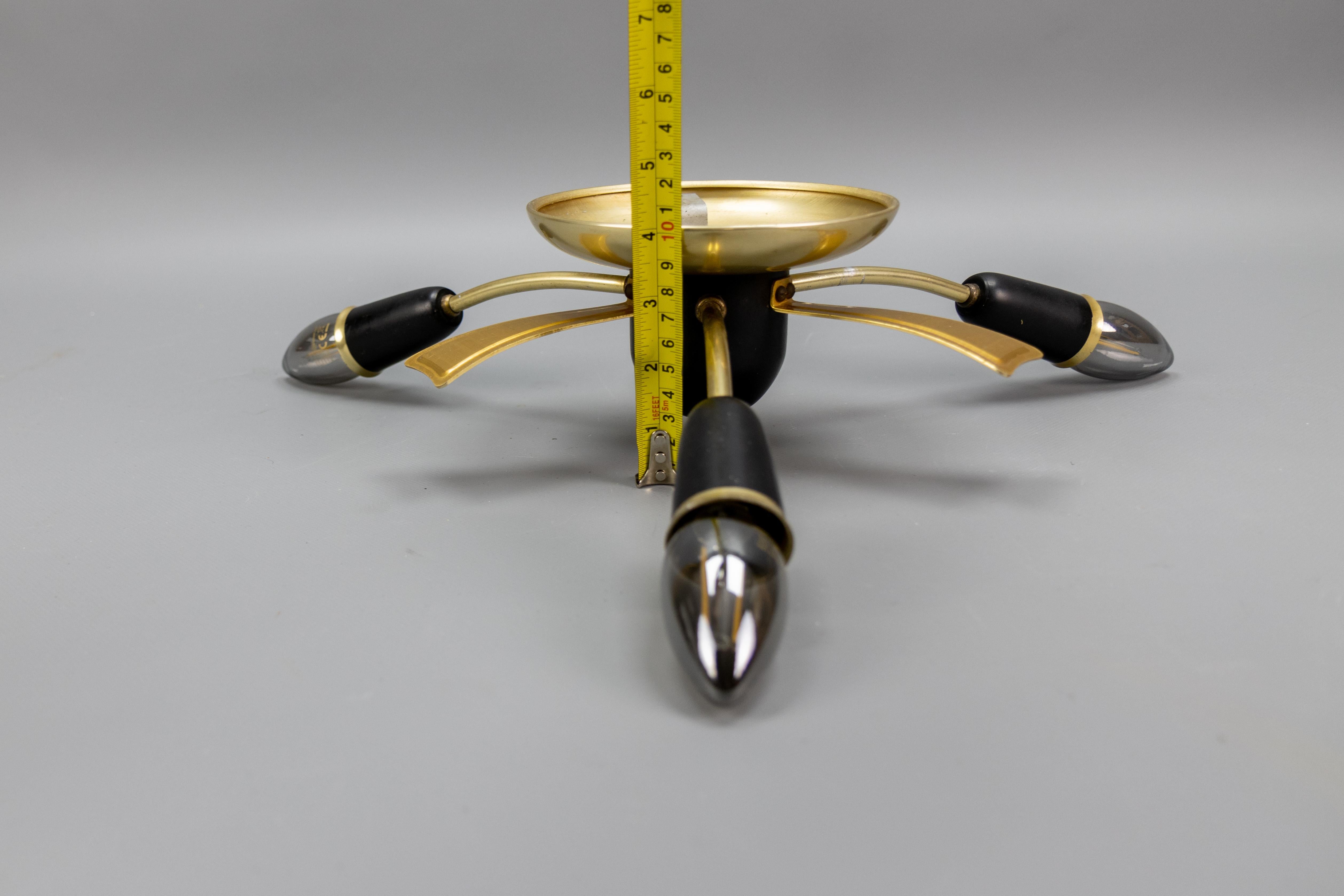 Sputnik Modern tedesco a tre bracci in nero e oro, anni '50 in vendita 5