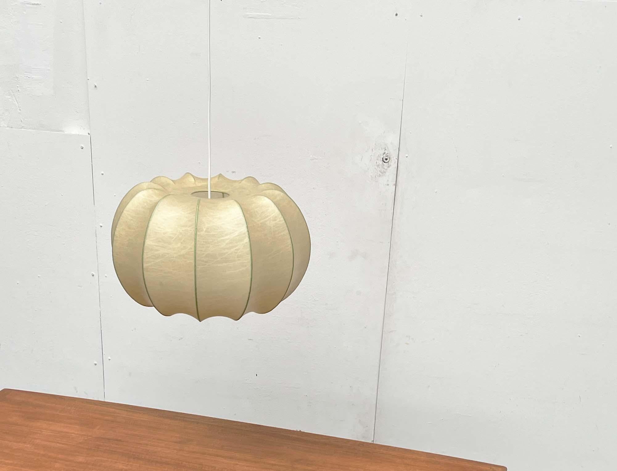 Mid-Century Modern German Velate Cocoon Pendant Lamp Friedel Wauer Goldkant For Sale 7