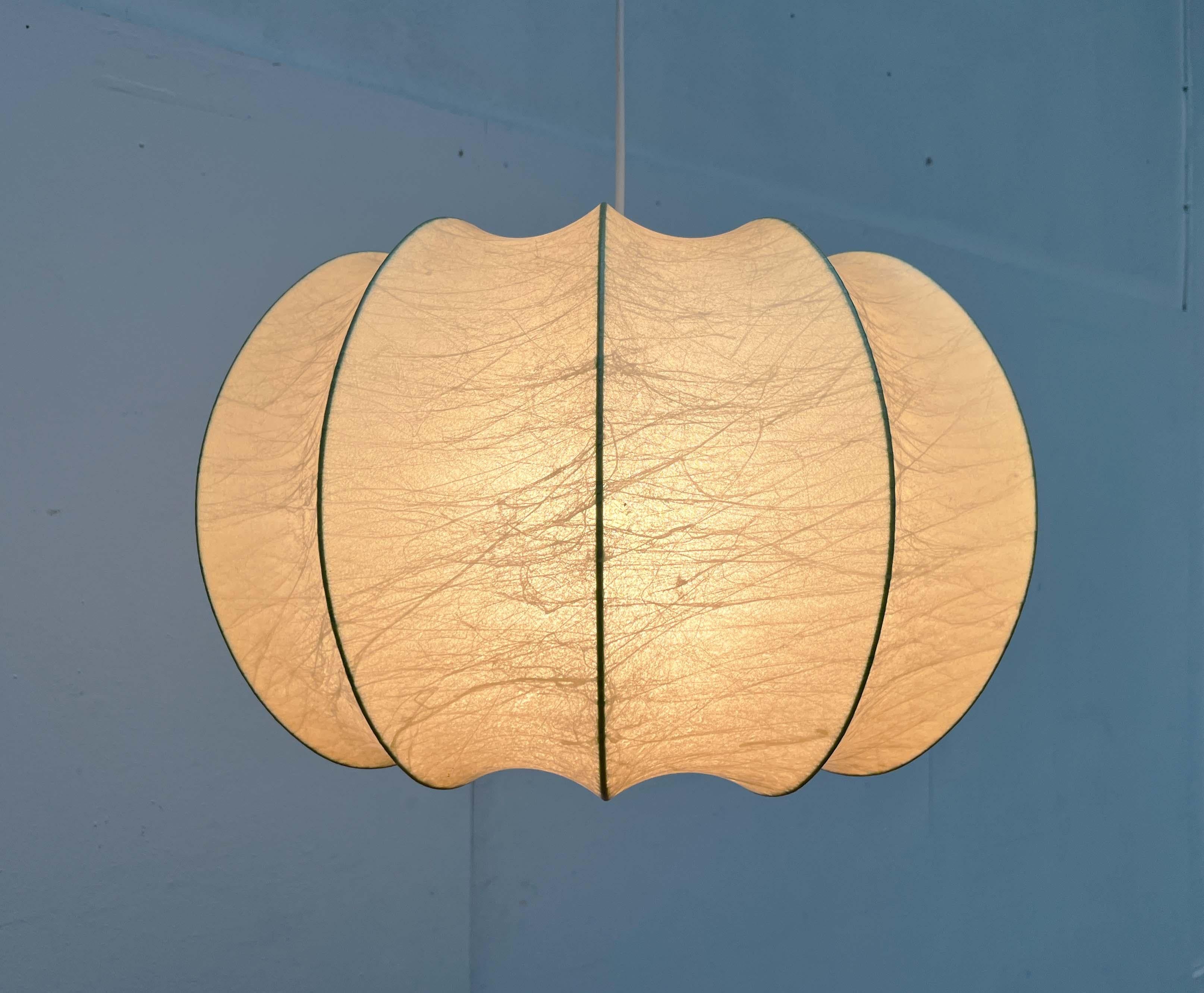 Mid-Century Modern German Velate Cocoon Pendant Lamp Friedel Wauer Goldkant For Sale 9