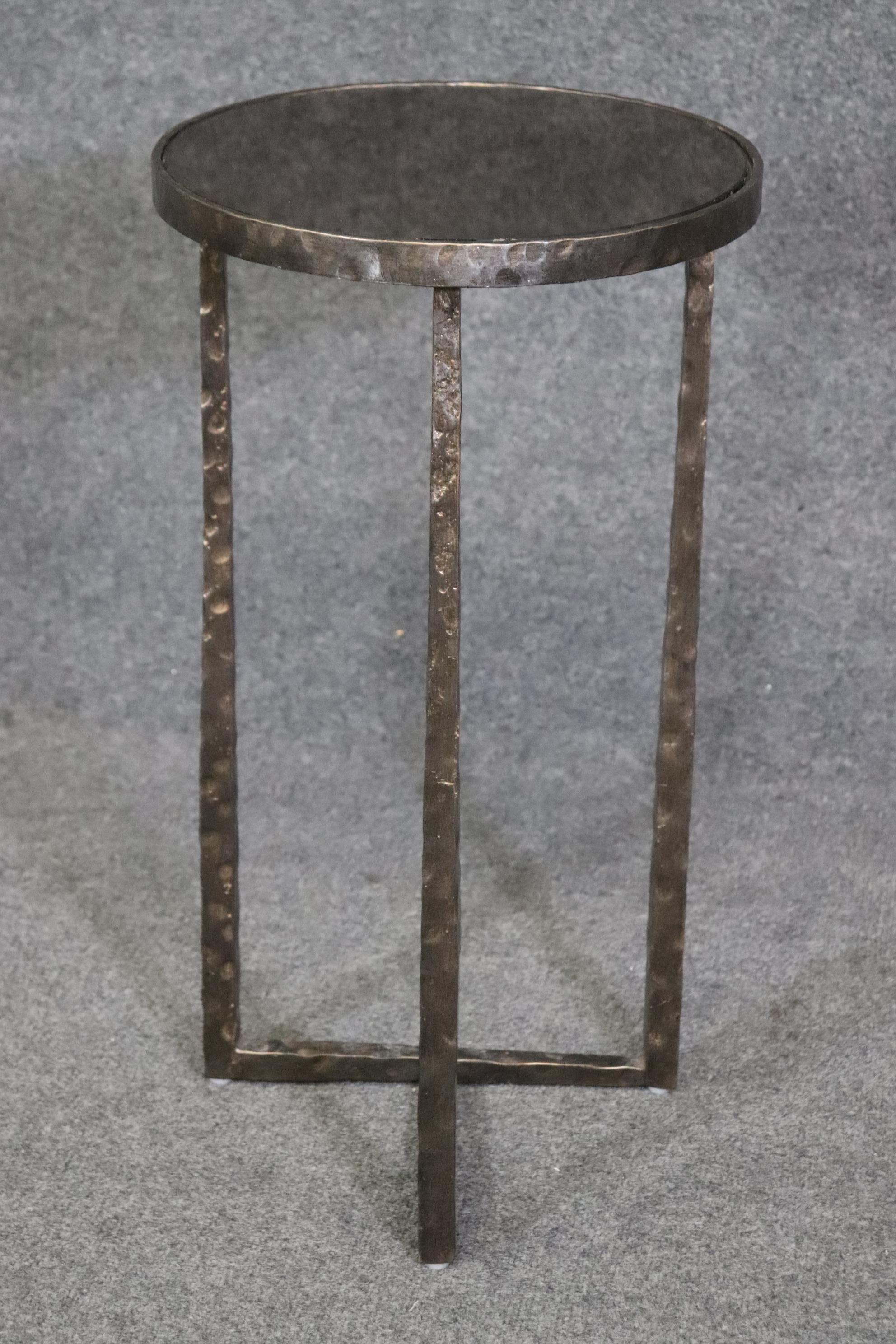 Dimensions- H: 26in W: 14in D: 14in
This Mid-Century Modern Giacometti Style Mirrored Top End Table, Pedestal is a wonderful example of Mid-Century Modern Furniture and Decor! This piece is made in the style of one of the most influential artists