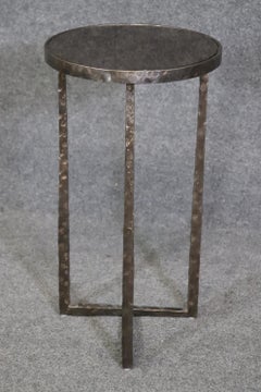 Mid-Century Modern Giacometti Style Mirrored Top End Table, Side Table