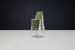 Mid-Century Modern Giancarlo Piretti Chairs for Castelli in Forest Green Fabric