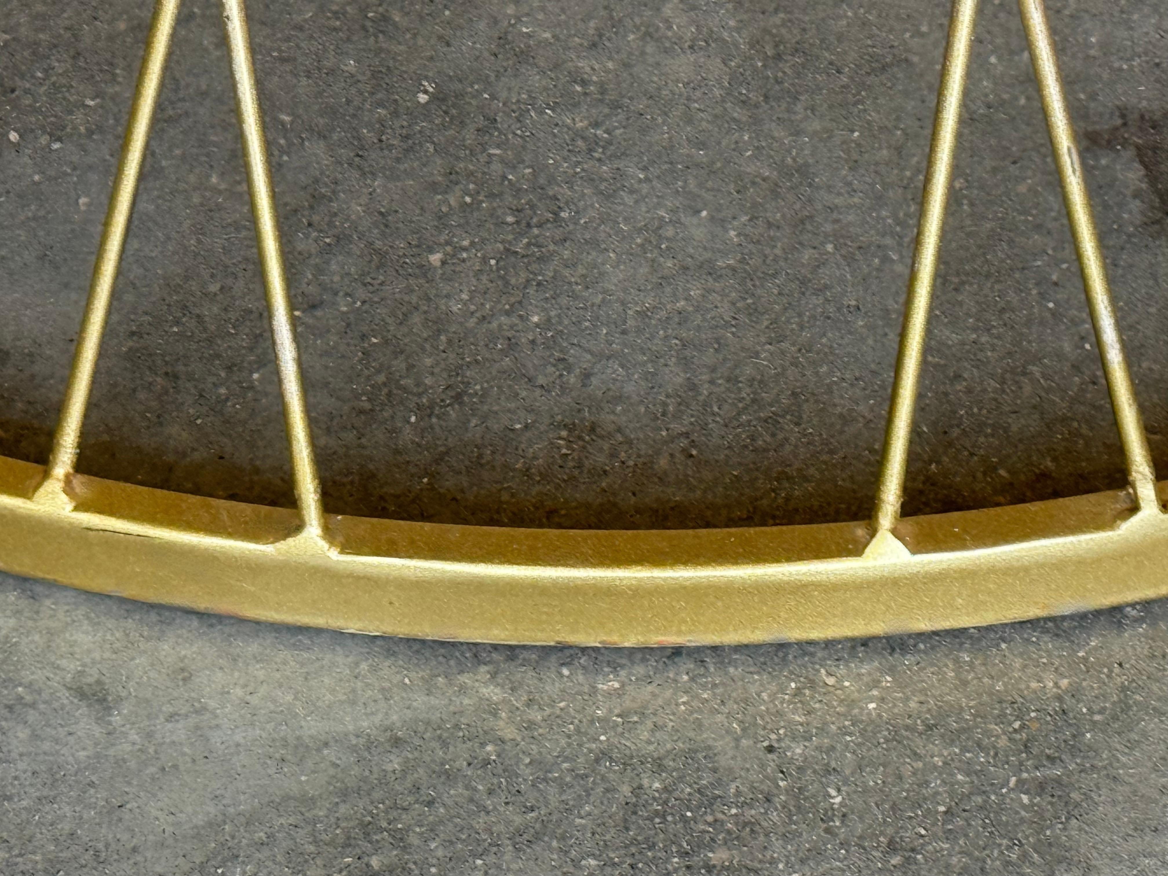 Mid Century Modern Gilded Allure Style Round Dining Table with Black Glass For Sale 5