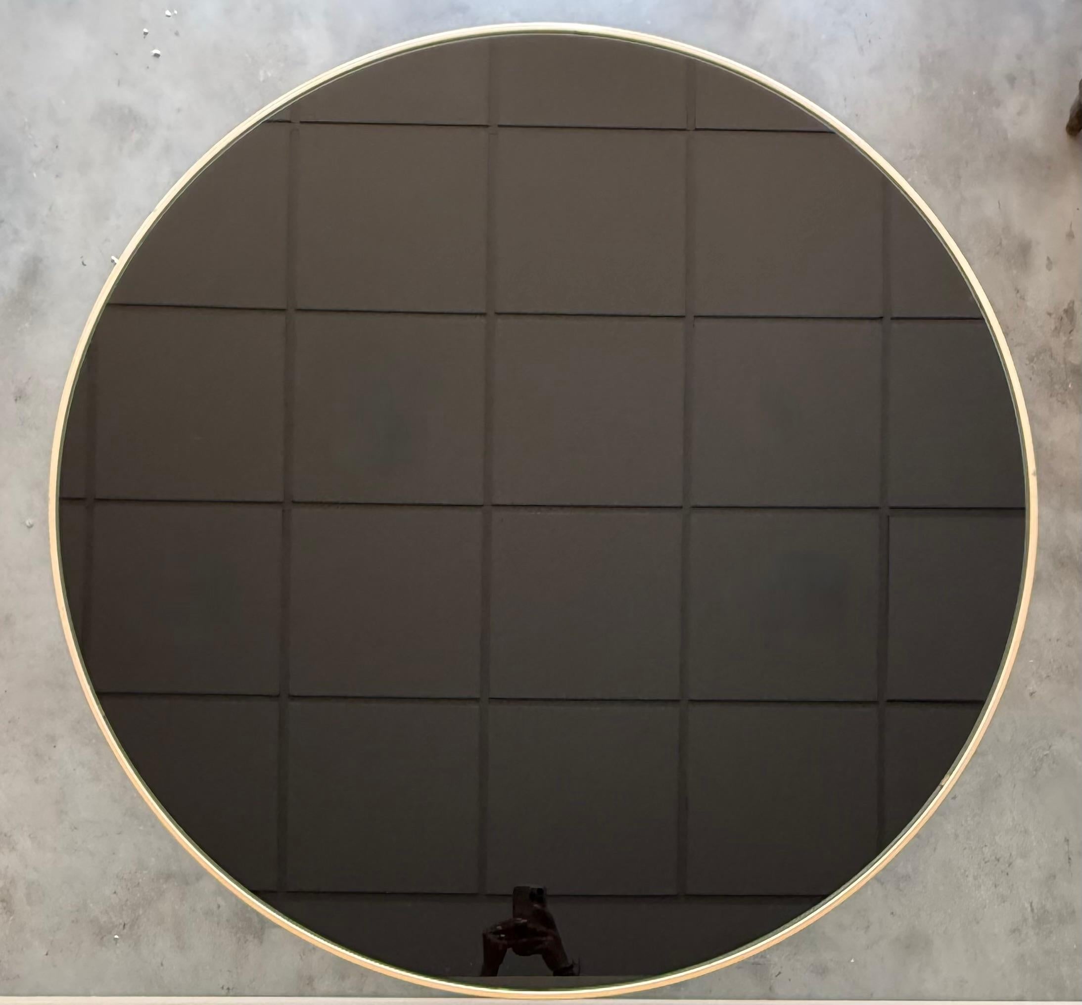 20th Century Mid Century Modern Gilded Allure Style Round Dining Table with Black Glass For Sale