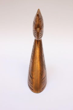 Vaisselle en terre cuite dore moderne du milieu du sicle Turnabout Cat de Hedi Schoop