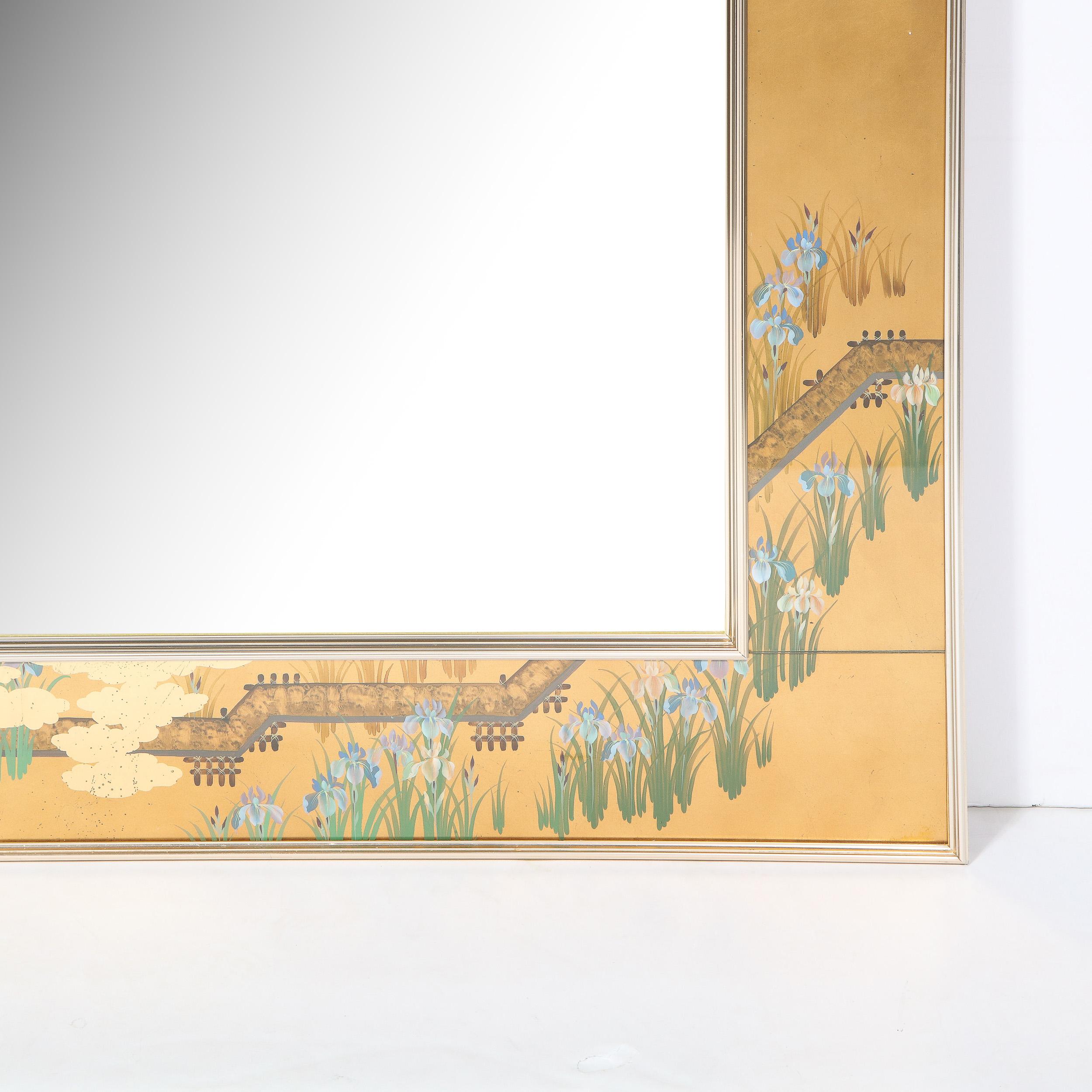 Mid-Century Modern Mid Century Modern Gilded Neoclassical Chinoiserie Mirror Signed by La Barge