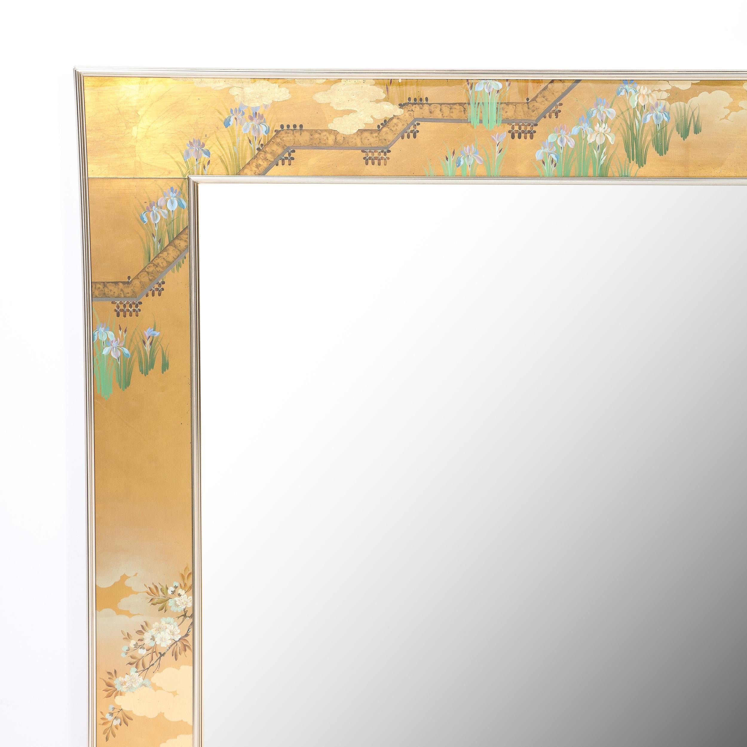 Late 20th Century Mid Century Modern Gilded Neoclassical Chinoiserie Mirror Signed by La Barge