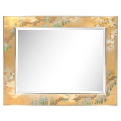 Mid Century Modern Gilded Neoclassical Chinoiserie Mirror Signed by La Barge