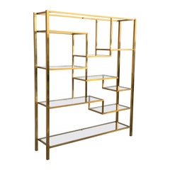 Mid-Century Modern Gilt Aluminium French Hollywood Regency Étagère 1970s, Shelve