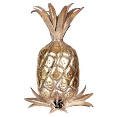 Escultura decorativa de piña de latón dorado moderna de mediados de siglo/Poste nuevo, Italia