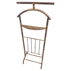 Valet de toilette en fonte dorée mi-siècle moderne avec faux bambou, Italie