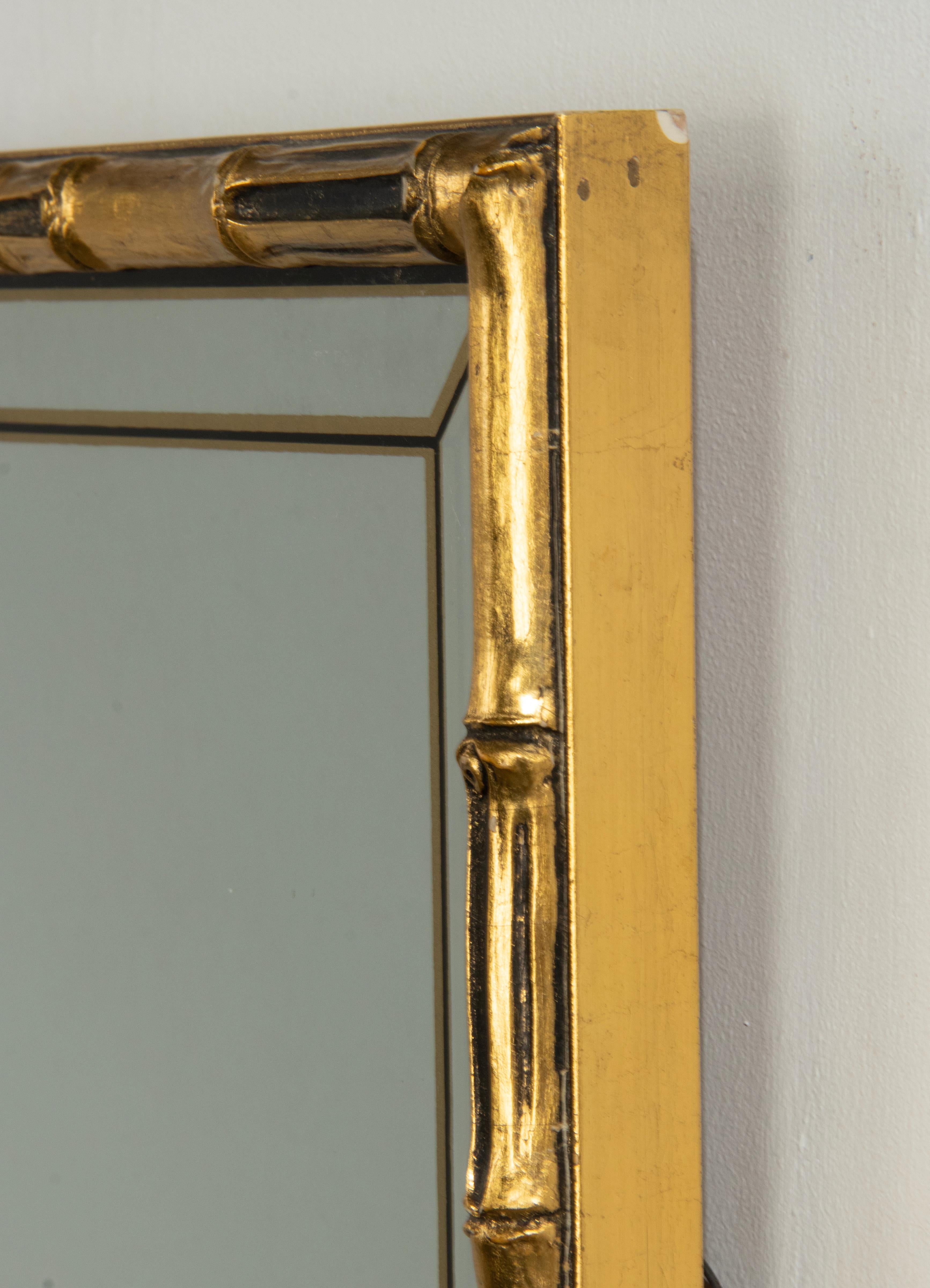Mid-Century Modern Gilt Faux Bamboo Wall Mirror by Braddell England For Sale 3