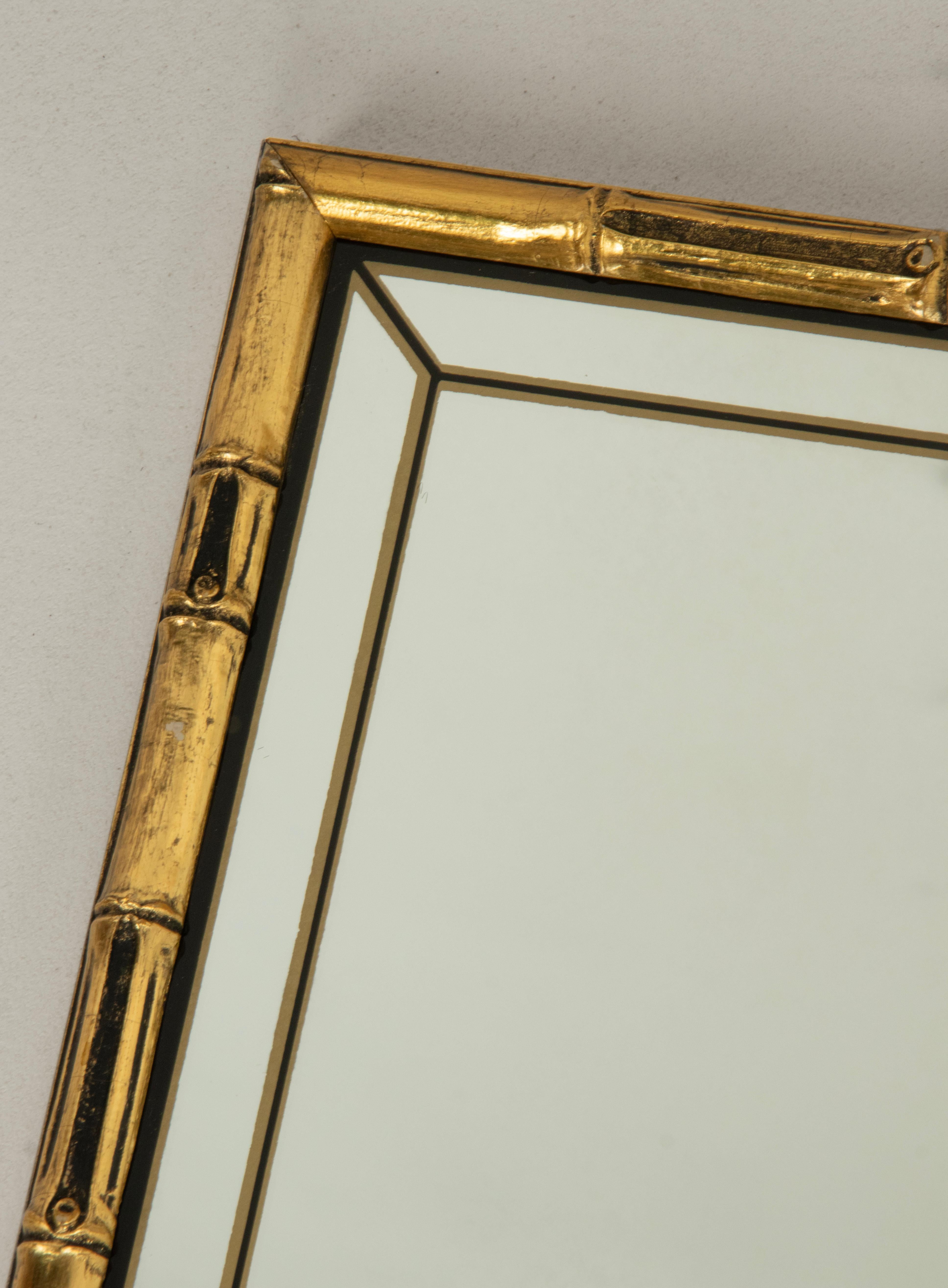 Mid-Century Modern Gilt Faux Bamboo Wall Mirror by Braddell England For Sale 5