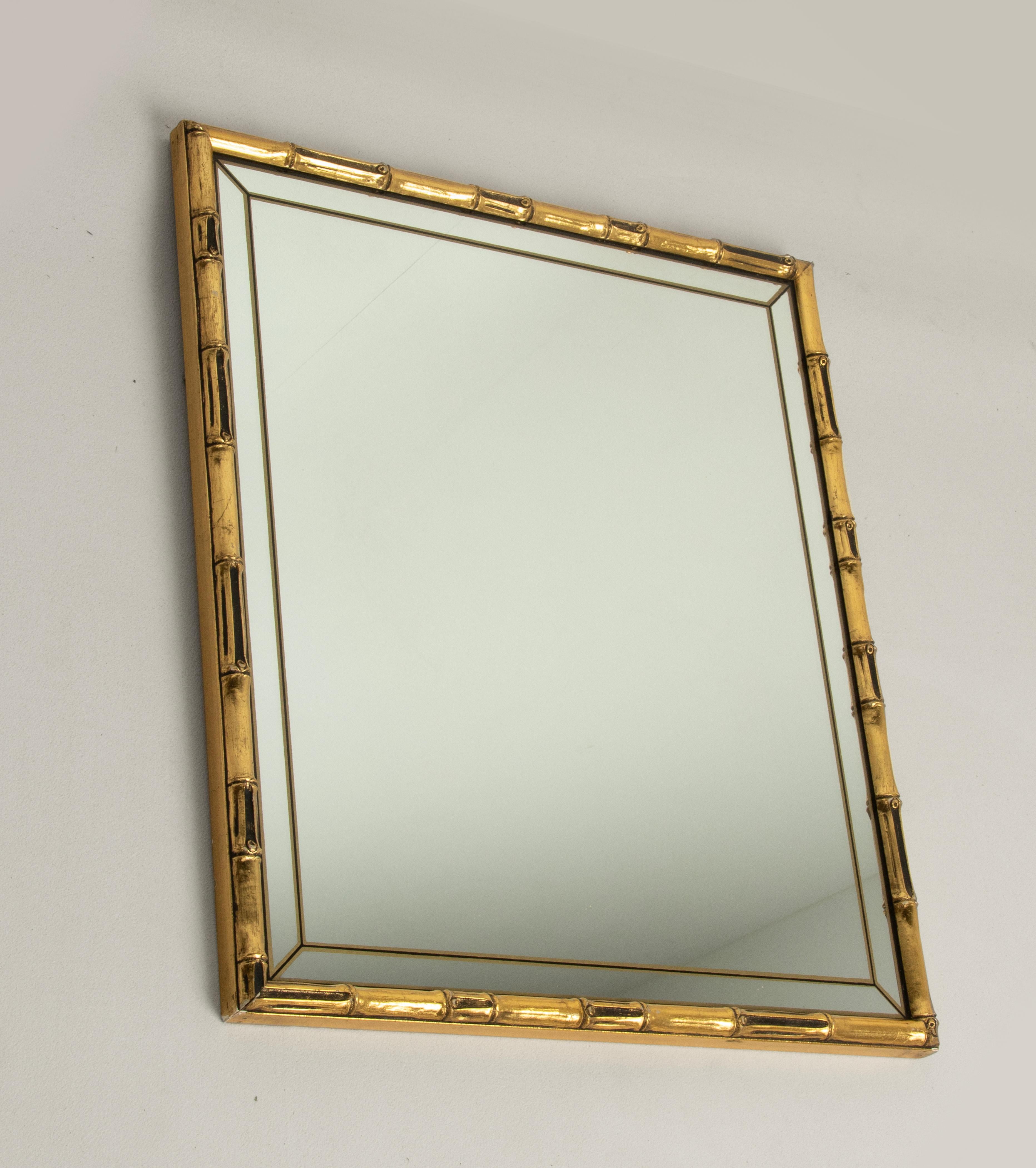 Mid-Century Modern Gilt Faux Bamboo Wall Mirror by Braddell England For Sale 7